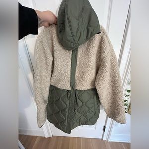 New Long Puff Jacket Olive Green